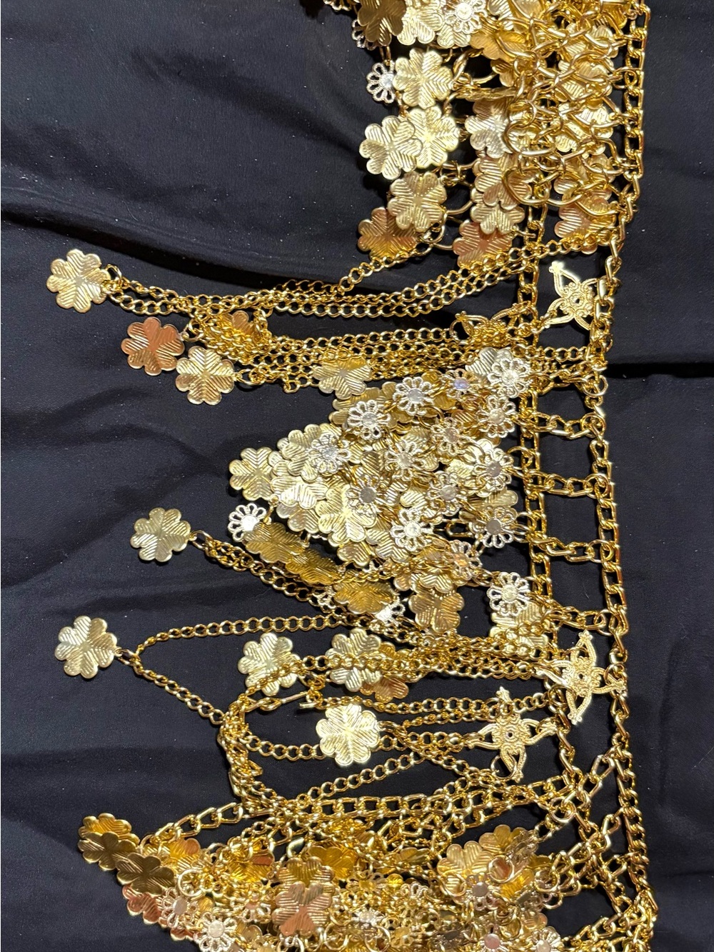 Gold Floral Chain Belly Belt - Women Accessories
